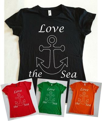 Bedrucktes Damen T-Shirt, Lustiger Spruch, Fun Shirt, Love the Sea, Spaß, Fun