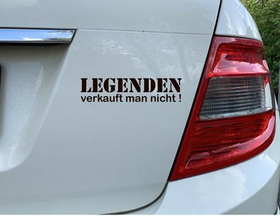 Autoaufkleber Spruch, Legenden verkauft... Schwarz, Weiss, Rot , 5,5x20cm Randlos