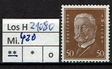 Los H21080: Deutsches Reich Mi. 420 * *