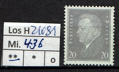 Los H21081: Deutsches Reich Mi. 436 * *