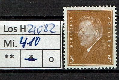 Los H21082: Deutsches Reich Mi. 410 *