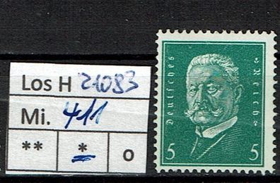 Los H21083: Deutsches Reich Mi. 411 *