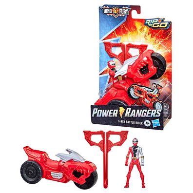 Power Rangers F42135Rip N Go T-Rex Battle-Bike und Dino Fury Roter Ranger Neu