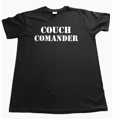 Bedrucktes HerrenT-Shirt Schwarz, Lustiger Spruch, Fun Shirt, Couch Comander