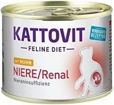 Kattovit Dose Feline Diet Niere/ Renal Huhn | 12 x 185g Katzenfutter