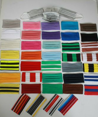10 Stück Textil Design-Masken aus Baumwolle mit zertifizierten Innenvlies - Konvolut