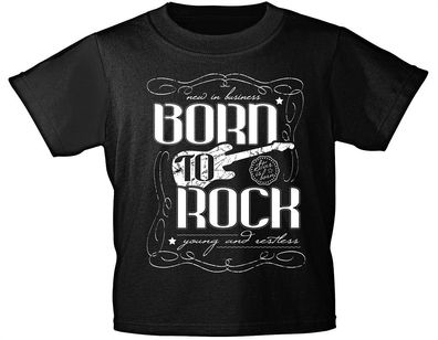 Kinder - T-Shirt mit Print - Born to Rock - 08656 - Gr. 110/116