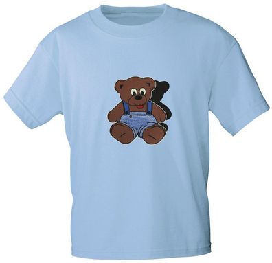 Kinder T-Shirt mit Aufdruck - Bärchen - 06890 - hellblau - Gr. 122/128