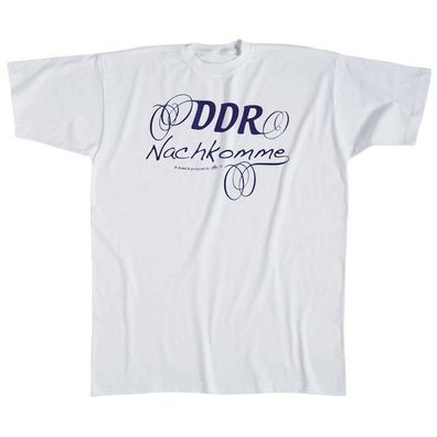 Kinder T-Shirt mit Aufdruck - DDR Nachkomme - 06927 - weiß - Gr. 122/128