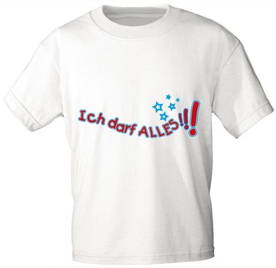 Kinder T-Shirt mit Aufdruck - Ich darf alles - 06981 - weiß - Gr. 134/146