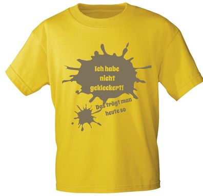 Kinder T-Shirt mit Aufdruck - Ich habe nicht gekleckert ... - 08155 - gelb - Gr. 92/9