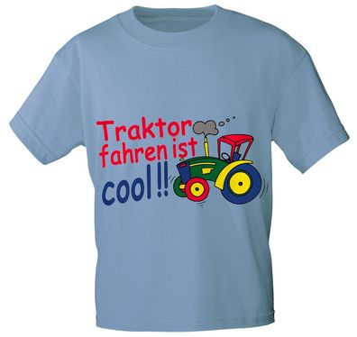 Kinder T-Shirt mit Aufdruck - Traktor FAHREN IST COOL - 08233 - Gr. 86 - 164 in 5 Fa
