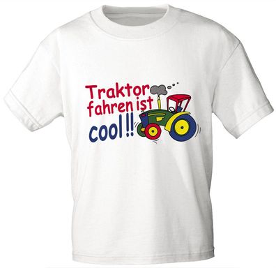 Kinder T-Shirt mit Aufdruck - Traktor FAHREN IST COOL - 08233 - Gr. 86 - 164 in 5 Fa
