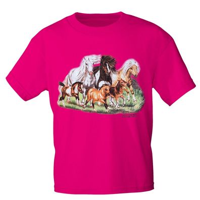 Kinder T-Shirt mit Pferdemotiv - Catch me - 12775 - ©Kollektion Bötzel - Gr. Pink /