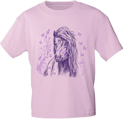 Kinder T-Shirt mit Pferdemotiv - Schmetterlings-Pony - 06954 - rosa - aus der ©Kolle