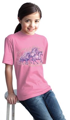 Kinder T-Shirt mit Pferdemotiv - Sternen-Ponys - 06955 - rosa - Kollektion Bötzel -