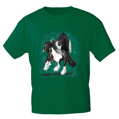 Kinder T-Shirt mit Pferdemotiv - Tinker - 08193 - dunkelgrün - ©Kollektion Bötzel
