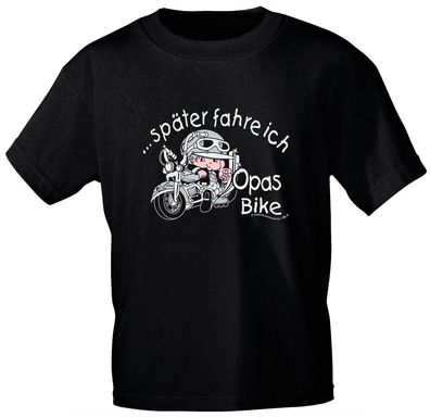 Kinder T-Shirt mit Print - ... Später fahre ich Opas Bike - 06902 - schwarz - Gr. 152