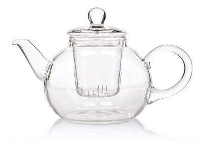 Glas Teekanne 0,6L Boral mit Teefilter und Glasdeckel mundgeblasen