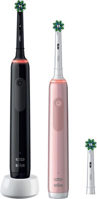 Oral-B Pro 3 3000 CrossAction 2-Pack * Schwarz/ Pink*
