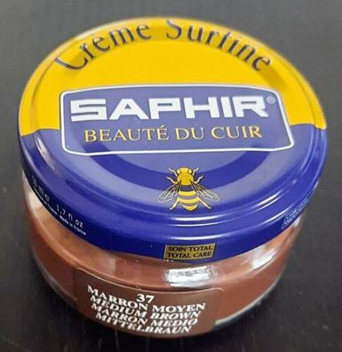 Saphir Crème Surfine Lederpflegemittel, Dose Mittelbraun 50 ml