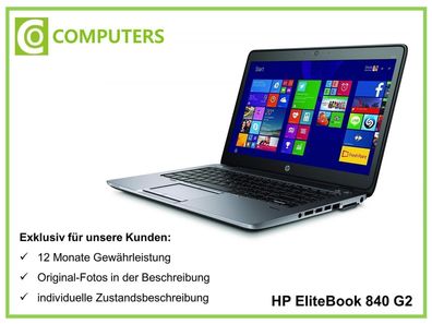 HP Elitebook 840 G2 i5-5300U 8 GB RAM 128 GB SSD - Lieferumfang: Notebo...