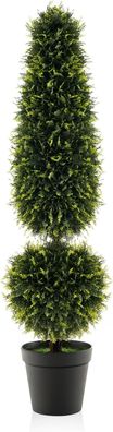120 cm Kunstpflanze grün, Kunstbaum mit Topf, Zimmerpflanze Deko, Topfpflanze