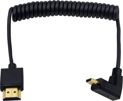 HDMI-zu-Standard-HDMI-Kabel, Micro-HDMI-zu-HDMI aufgerollt, abgewinkelt, 1,2 m