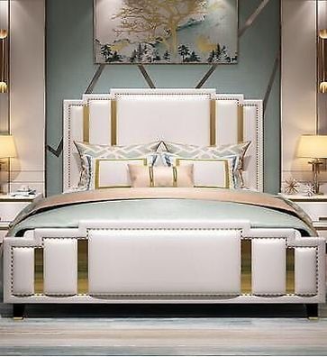 Leder Bett Polster Design Luxus Doppel Hotel Schlaf Zimmer Betten