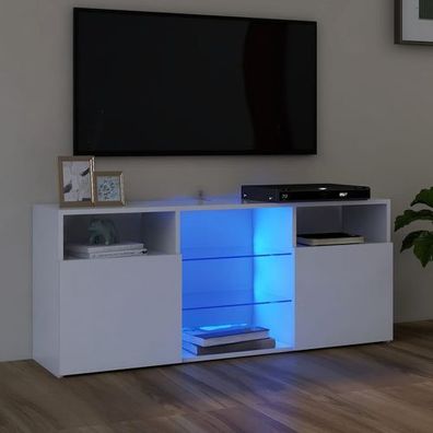 TV Schrank LED Lowboard Fehrnsehschrank Weiß 120 * 30 * 50 cm