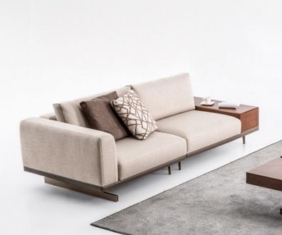 Beige Moderner Zweisitzer Luxus Sofa Wohnzimmermöbel Couchen