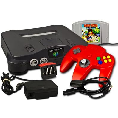 N64 Konsole + Controller + Expansions Pak + Diddy Kong Racing