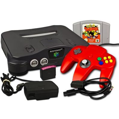 Nintendo 64 - N64 Konsole + Controller + ALLE KABEL + JUMPER PAK + Pokemon SNAP