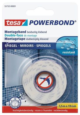 tesa Powerbond® Montageband Spiegel, 1,5m x19mm