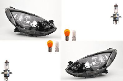 Scheinwerfer Set Hauptscheinwerfer passend für Mazda 2 mit Leuchtmitteln Li. Re.