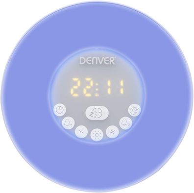 Denver CRLB-400 Radiowecker mit Wecklicht Bluetooth UKW Radio Uhrenradio weiß