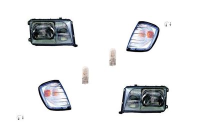 Scheinwerfer passend für Mercedes W124 93-95 Leuchtmittel Satz L R inkl. Blinker