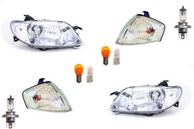 Scheinwerfer passend für Mazda 323 BJ 10/00-10/03 Leuchtmittel Set Li Re Blinker