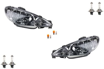 Scheinwerfer Halogen passend für Peugeot 206 CC 09/98- Leucht. Satz Links Rechts