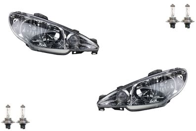 Scheinwerfer Halogen passend für Peugeot 206 CC 98-w mit H7 H7 Satz Links Rechts