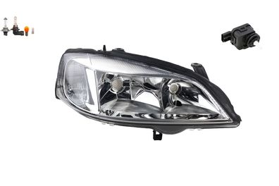 Scheinwerfer Halogen passend für Opel Astra G Rechts Leuchtmittel mit Stellmotor