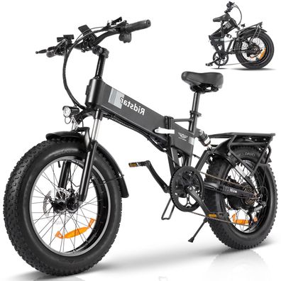 Elektrofahrrad Ridstar H20 Faltrad E-Bike 1000W 45KM/ H 14AH Shimano 7 Gang