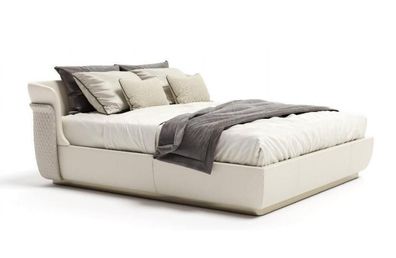Designer Weißes Doppelbett Schlafzimmer Möbel Große Familienbetten Bett