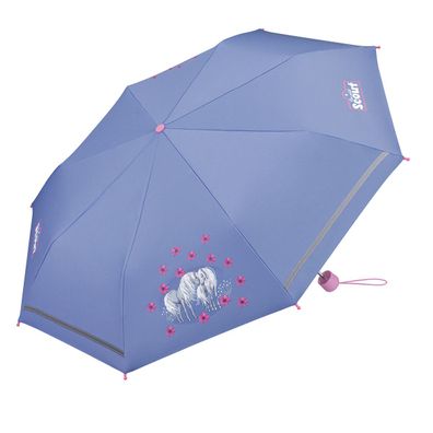Scout Kinder-Taschenregenschirm mit Reflektorstreifen Pferde Amici