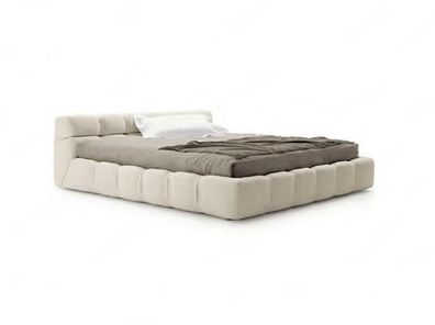 Weiß beige Bett Schlafzimmer Betten Doppelbetten Schlafbetten Textil