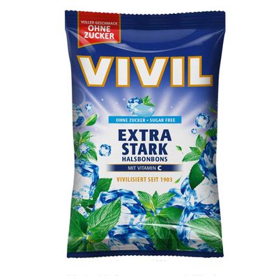 Vivil Halsbonbons Extra Stark ohne Zucker mit Vitamin C 120g