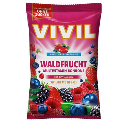 Vivil Multivitamin Bonbons mit Waldfruchtgeschmack ohne Zucker 120g