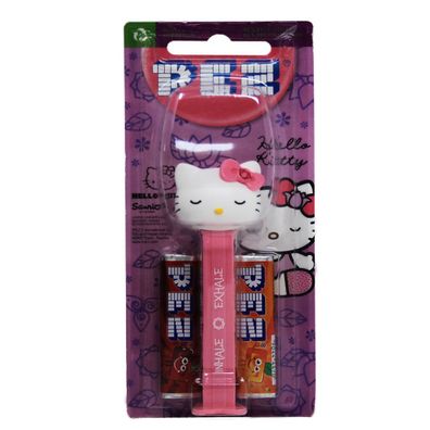 Pez Hello Kitty Yoga mit rosa Fuß und 2 Päckchen süße Bonbons 17g