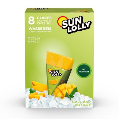 Sun Lolly Wassereis zum Selbsteinfrieren mit Mangogeschmack 8er