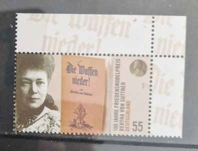 BRD - MiNr. 2495 - 100. Jahrestag Verleihung Friedensnobelpreises an B. von Suttner
